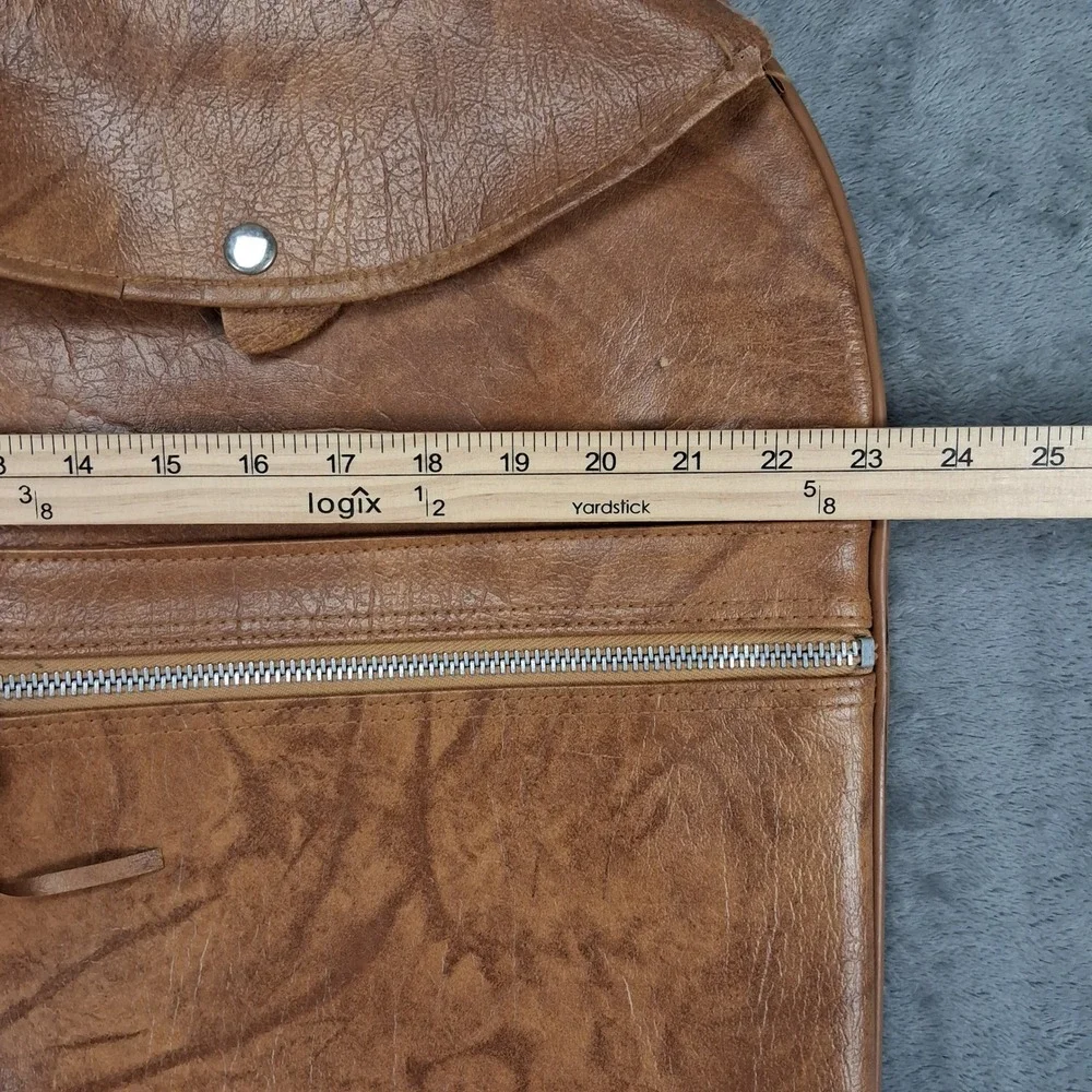 VTG American Tourister Brown Faux Leather Garment Bag Suit Travel Luggage Carrie